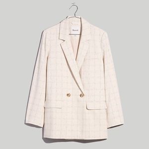 Madewell The Plus Cardwell Double Breasted Blazer Ghent Plaid size 1X New no tag